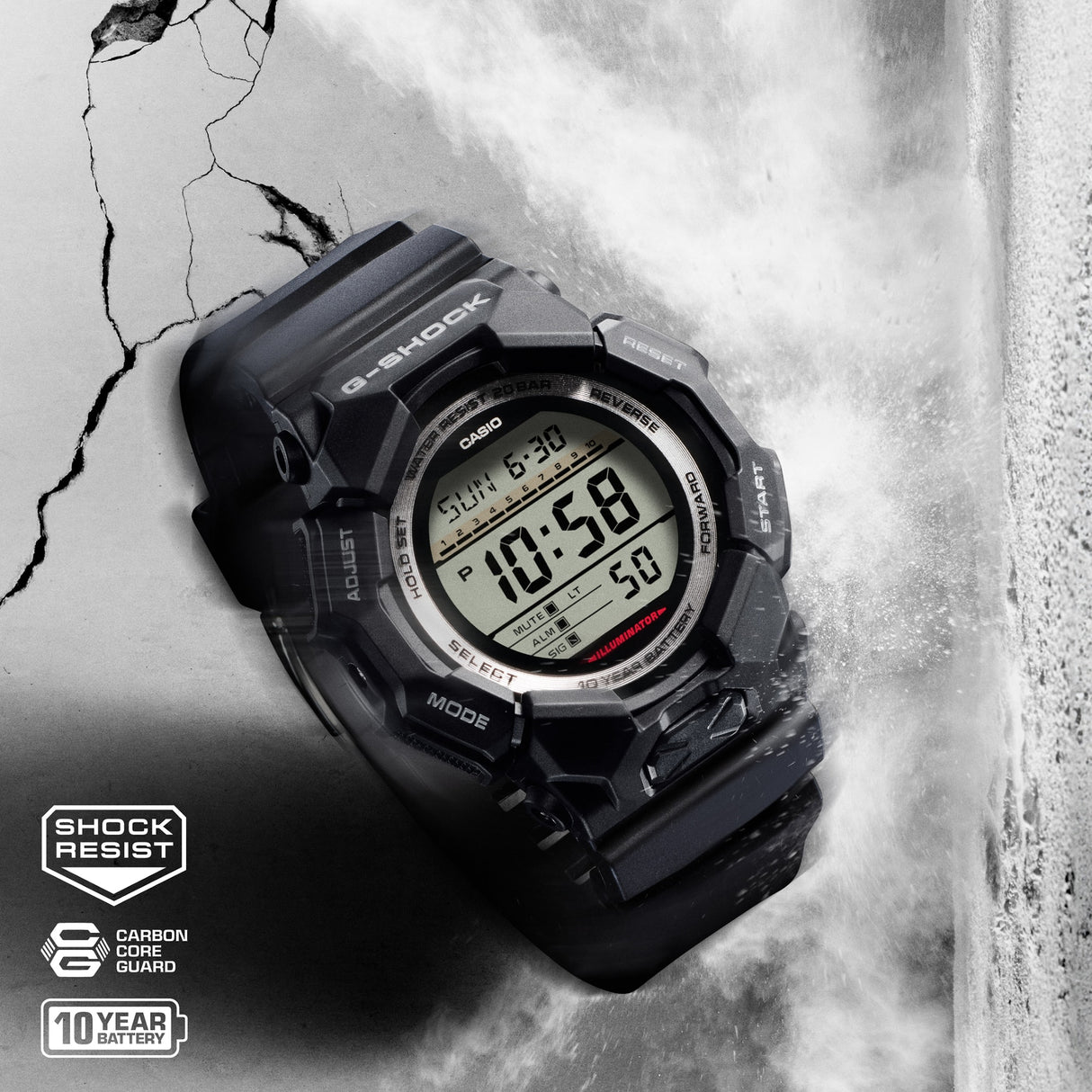 GD-010 Reloj G-Shock para caballero pulsera de Resina 10 años de batería