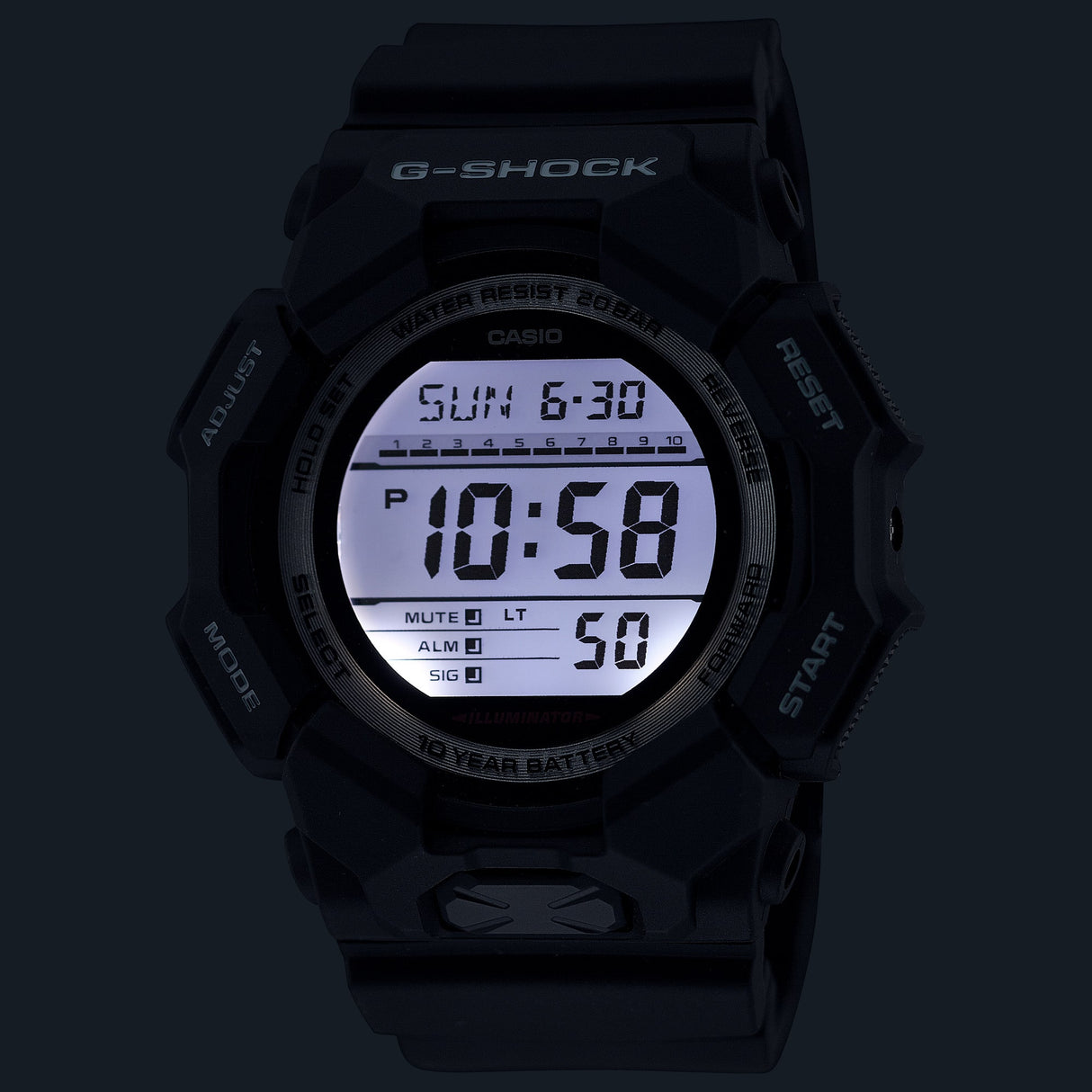 GD-010 Reloj G-Shock para caballero pulsera de Resina 10 años de batería
