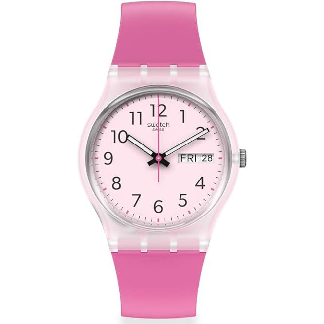 GE724 Reloj Swatch Rinse Repeat Pink de mujer correa de silicona