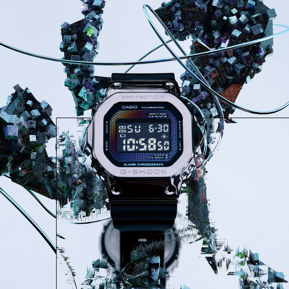 GM-5600 Reloj G-Shock banda de resina para Hombre Digital Super Illuminator