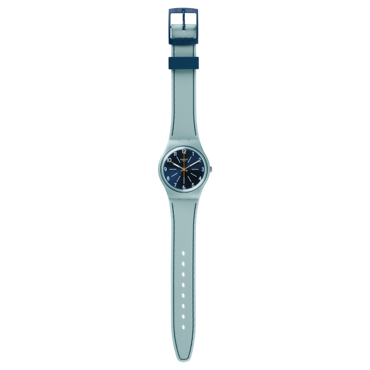 GM184 Reloj Swatch Blue Stitches de dama correa de piel