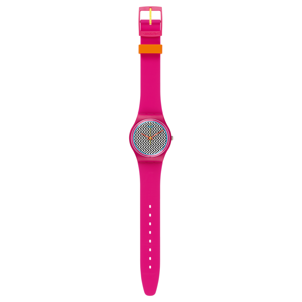 GP142 Reloj Swatch Pink Fuzz de dama pulsera de caucho