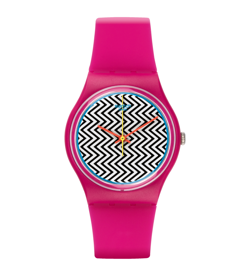 GP142 Reloj Swatch Pink Fuzz de dama pulsera de caucho