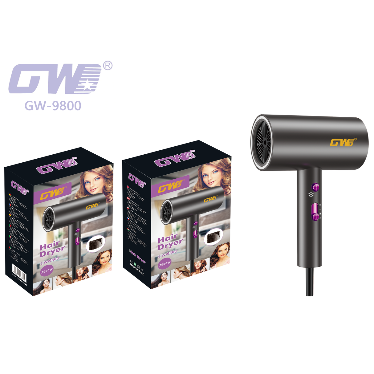GW-9800 Minisecador de pelo GWD