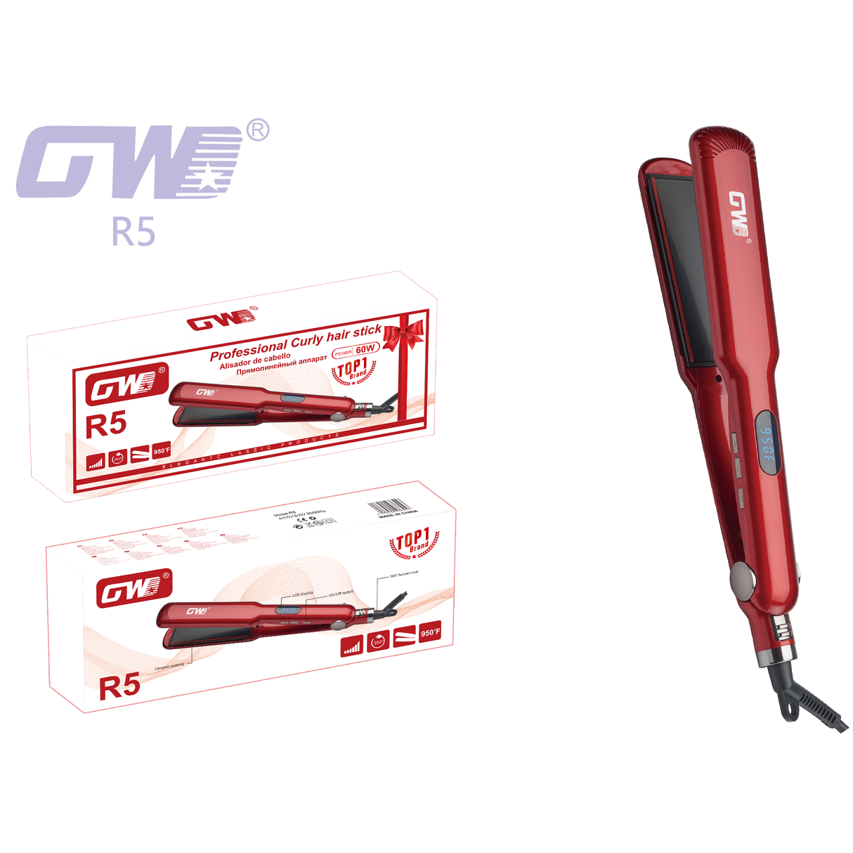 GW-R5 Alisador de cabello plancha de pelo GWD