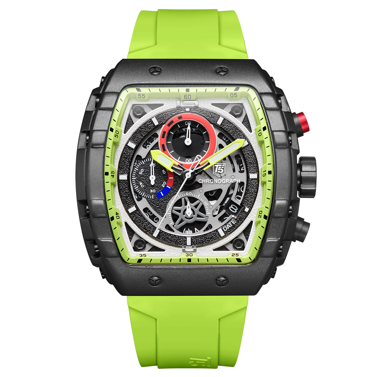H3905G Reloj T5 para hombre pulsera de caucho