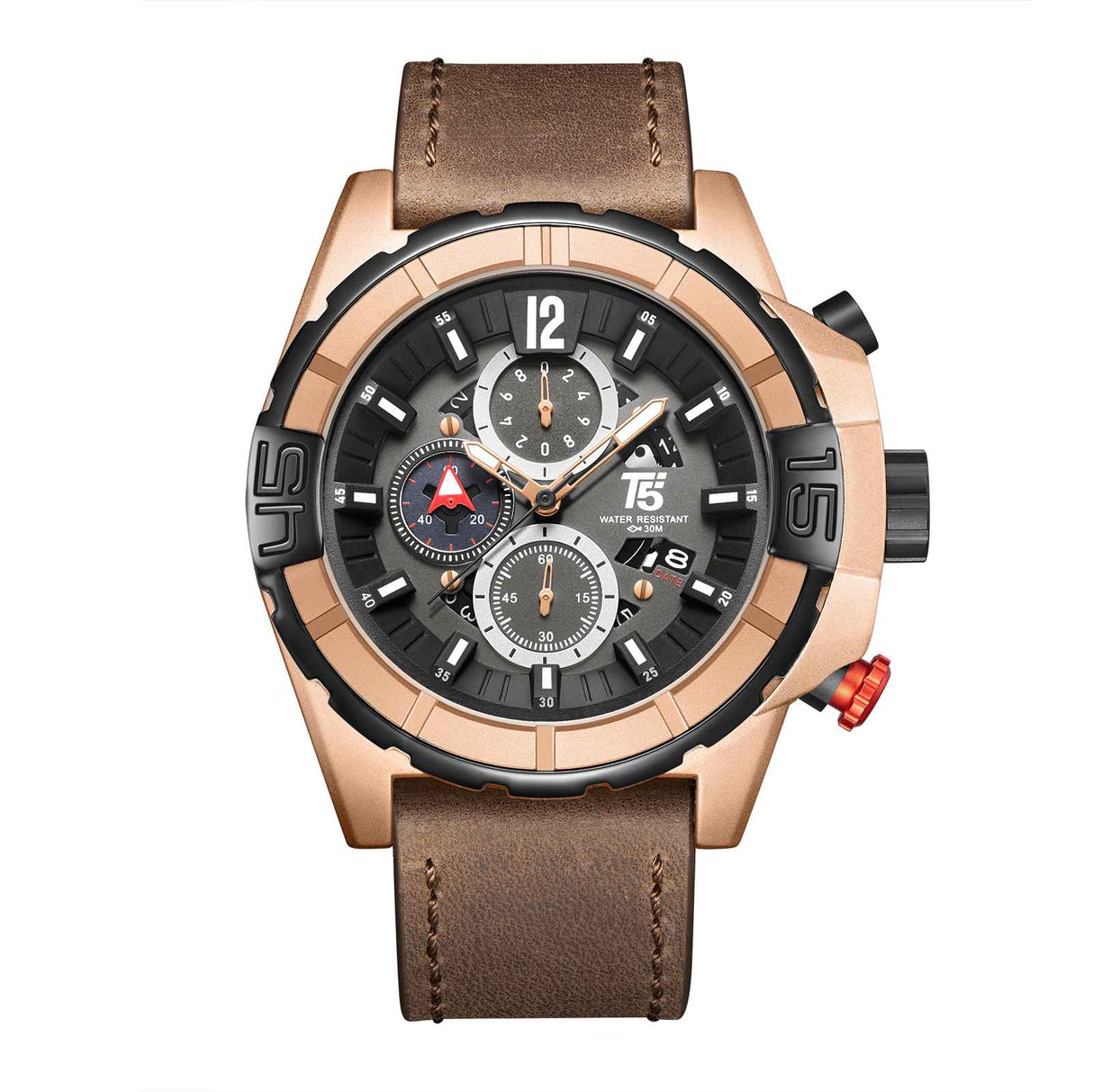 H4047G Reloj T5 para hombre pulsera de cuero