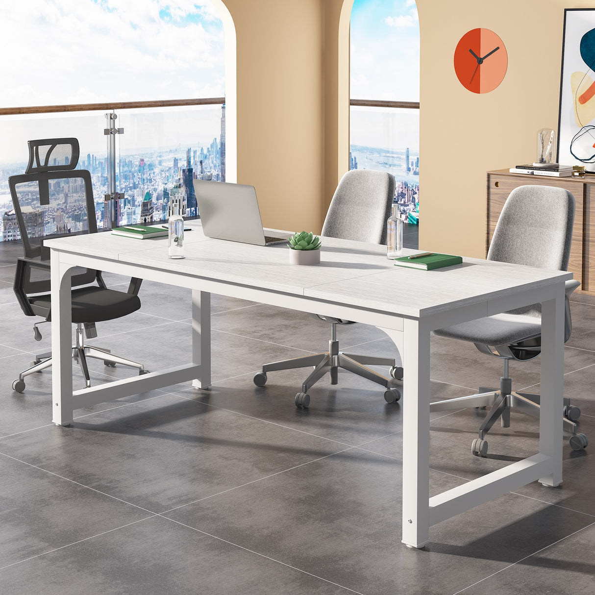Escritorio mueble marca Tribesigns para oficina y homeoffice 70.8 pulgadas de trabajo HOGA-U0