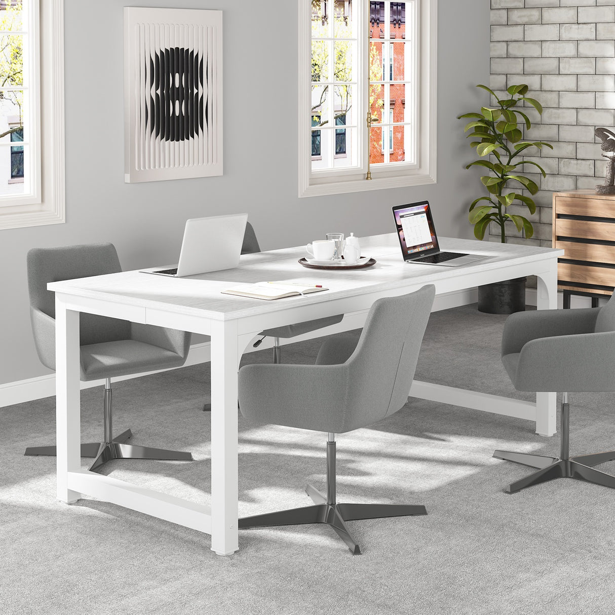 Escritorio mueble marca Tribesigns para oficina y homeoffice 70.8 pulgadas de trabajo HOGA-U0