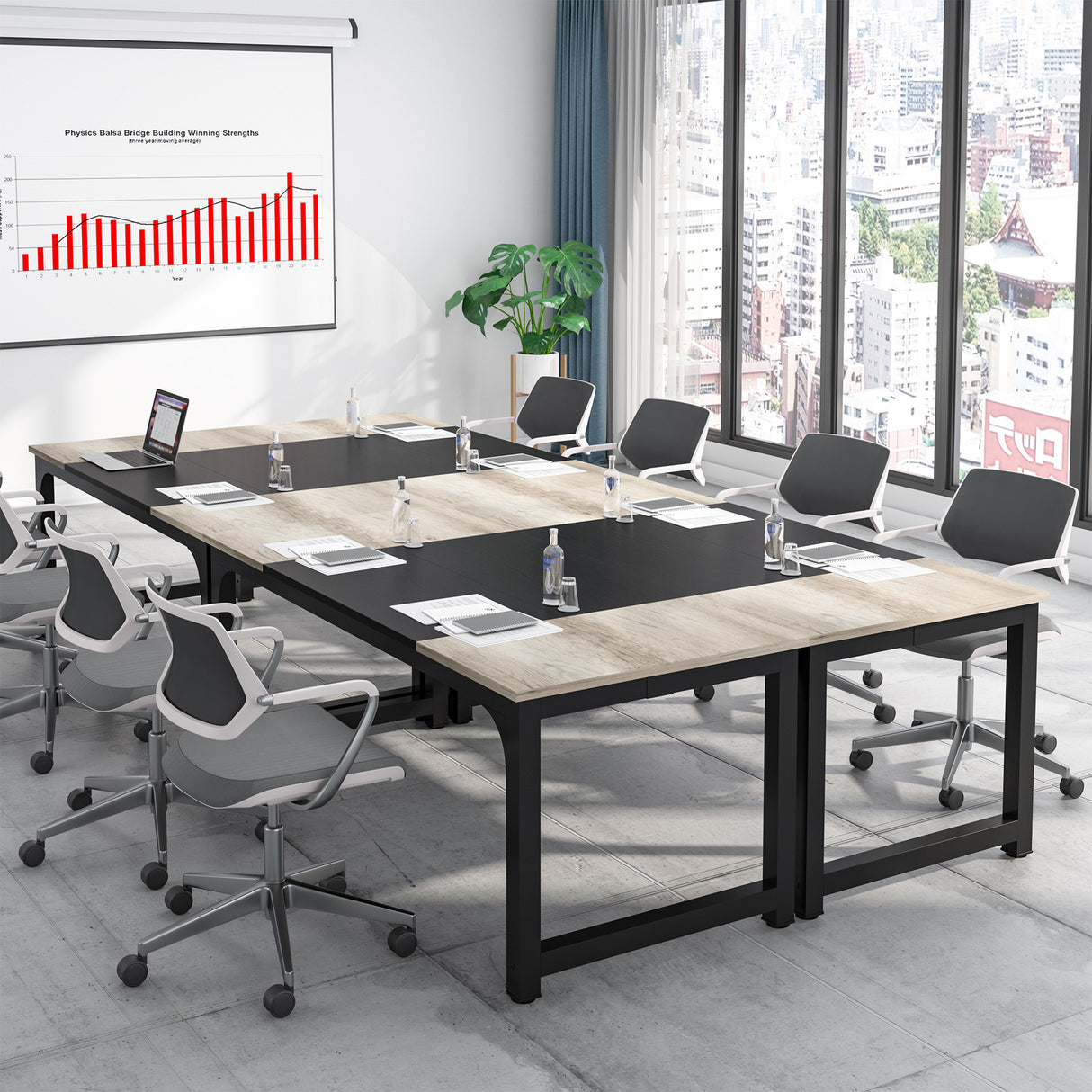 Escritorio mueble marca Tribesigns para oficina y homeoffice 70.8 pulgadas de trabajo HOGA-U0