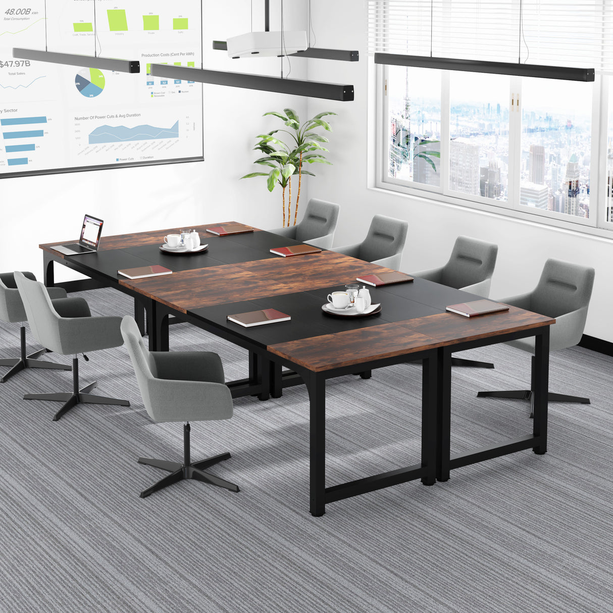 Escritorio mueble marca Tribesigns para oficina y homeoffice 63 pulgadas de área de trabajo HOGA-U01