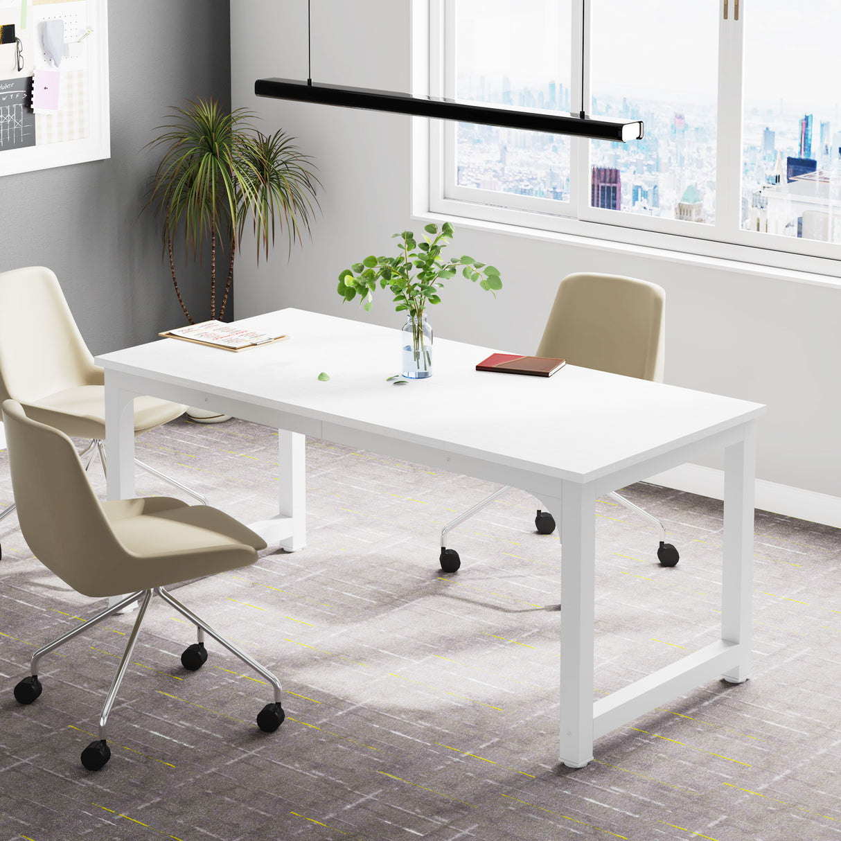 Escritorio mueble marca Tribesigns para oficina y homeoffice 63 pulgadas de área de trabajo HOGA-U01