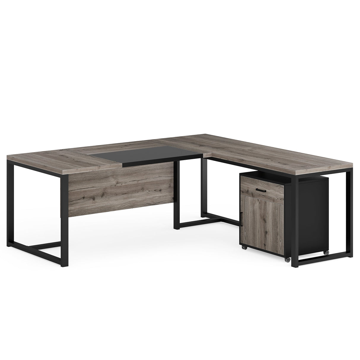 Escritorio en L con gabinete movible Tribesigns HOGA-XK00492