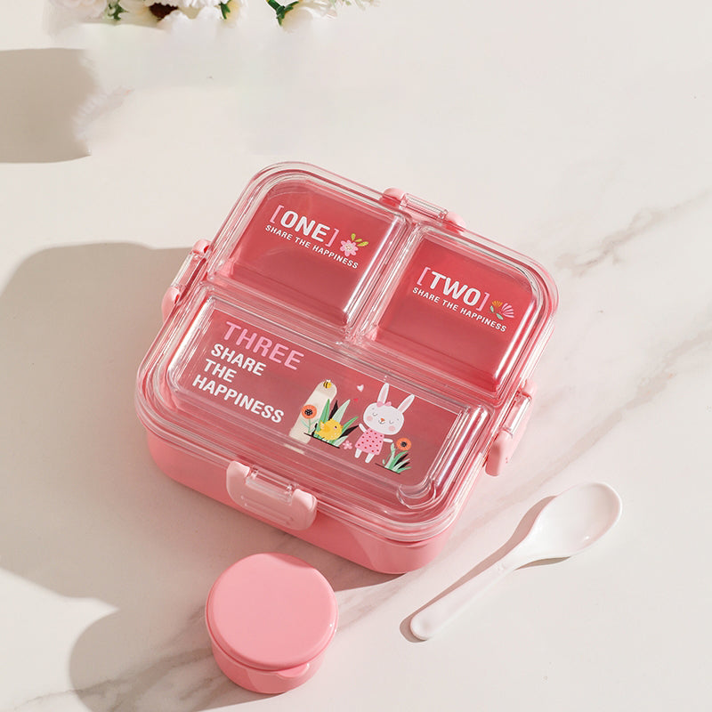 HXD6757 Lonchera de plástico con 3 compartimientos