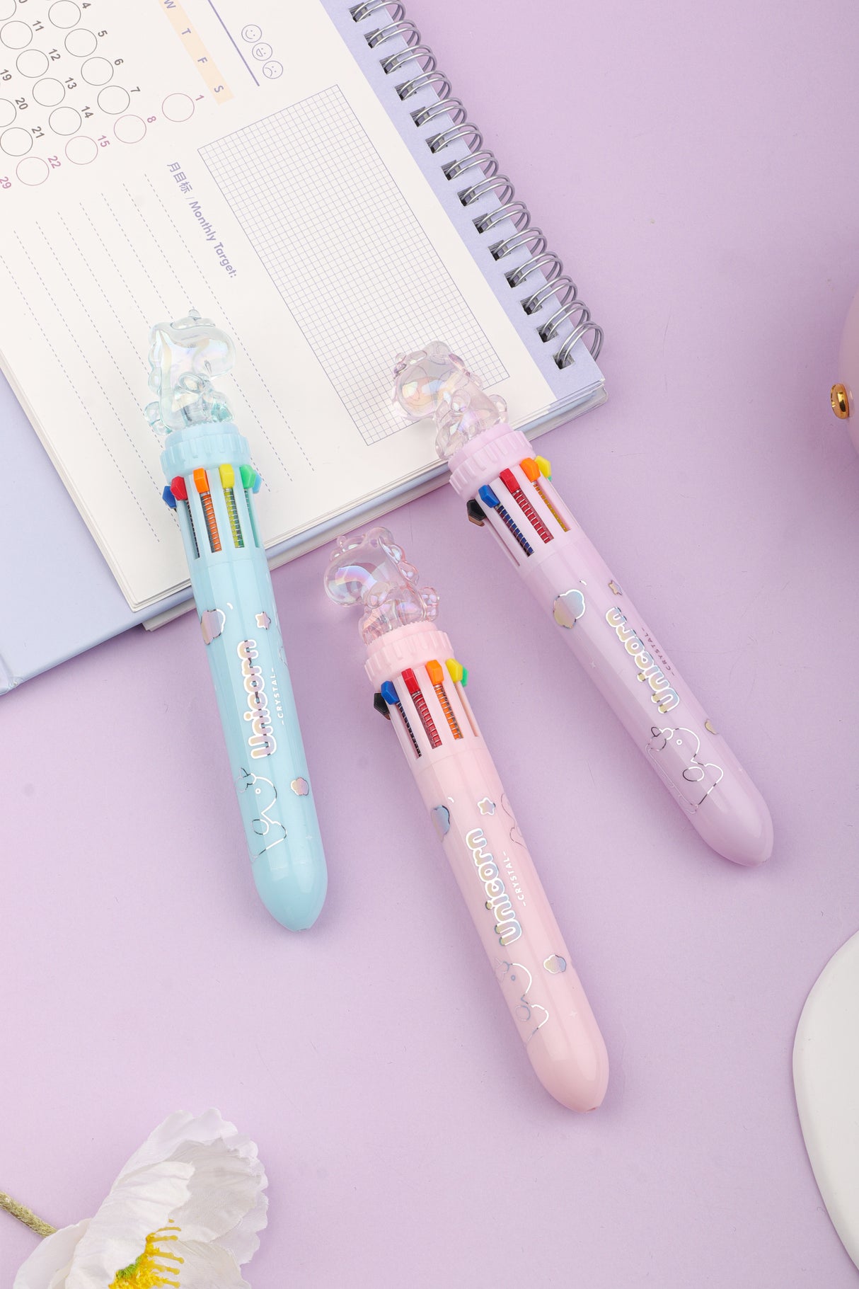 Bolígrafo de 10 Colores de Unicornio KK-7418