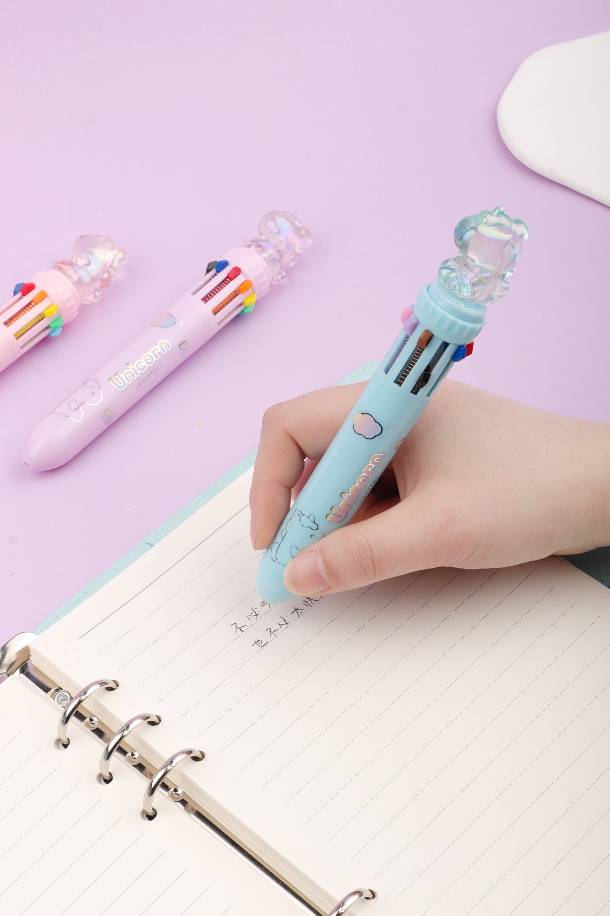 Bolígrafo de 10 Colores de Unicornio KK-7418