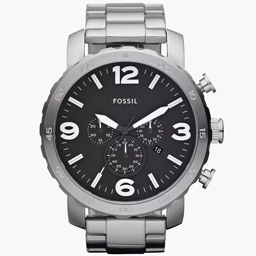Reloj Fossil Nate de caballero pulsera de metal 50 mm
