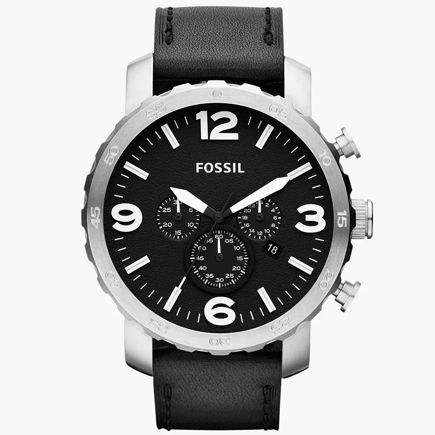 Reloj Fossil Nate de hombre correa de cuero 50 mm