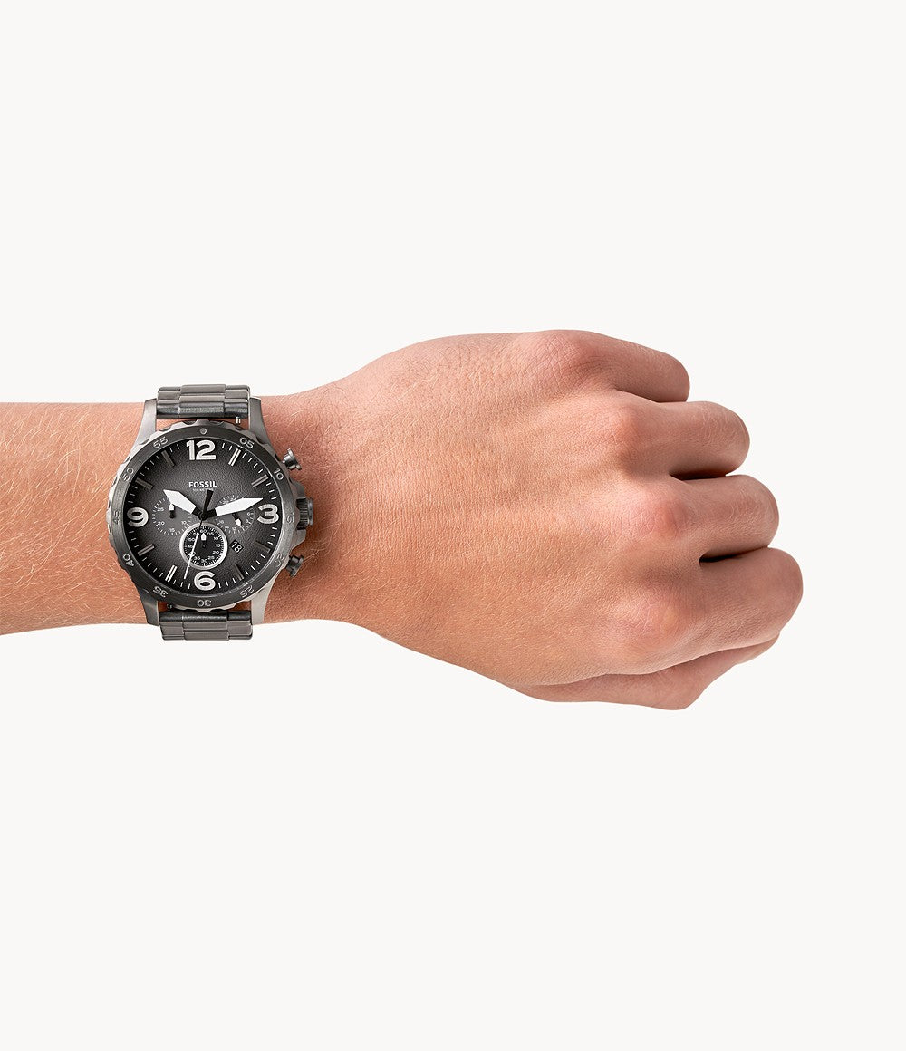 Reloj Fossil Nate de hombre correa de acero inoxidable