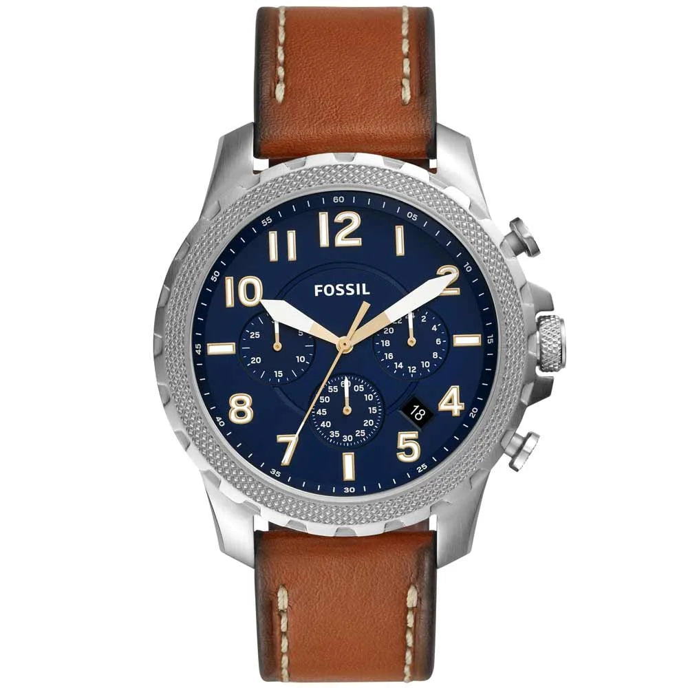 Reloj Fossil Nate de hombre correa de cuero 50 mm