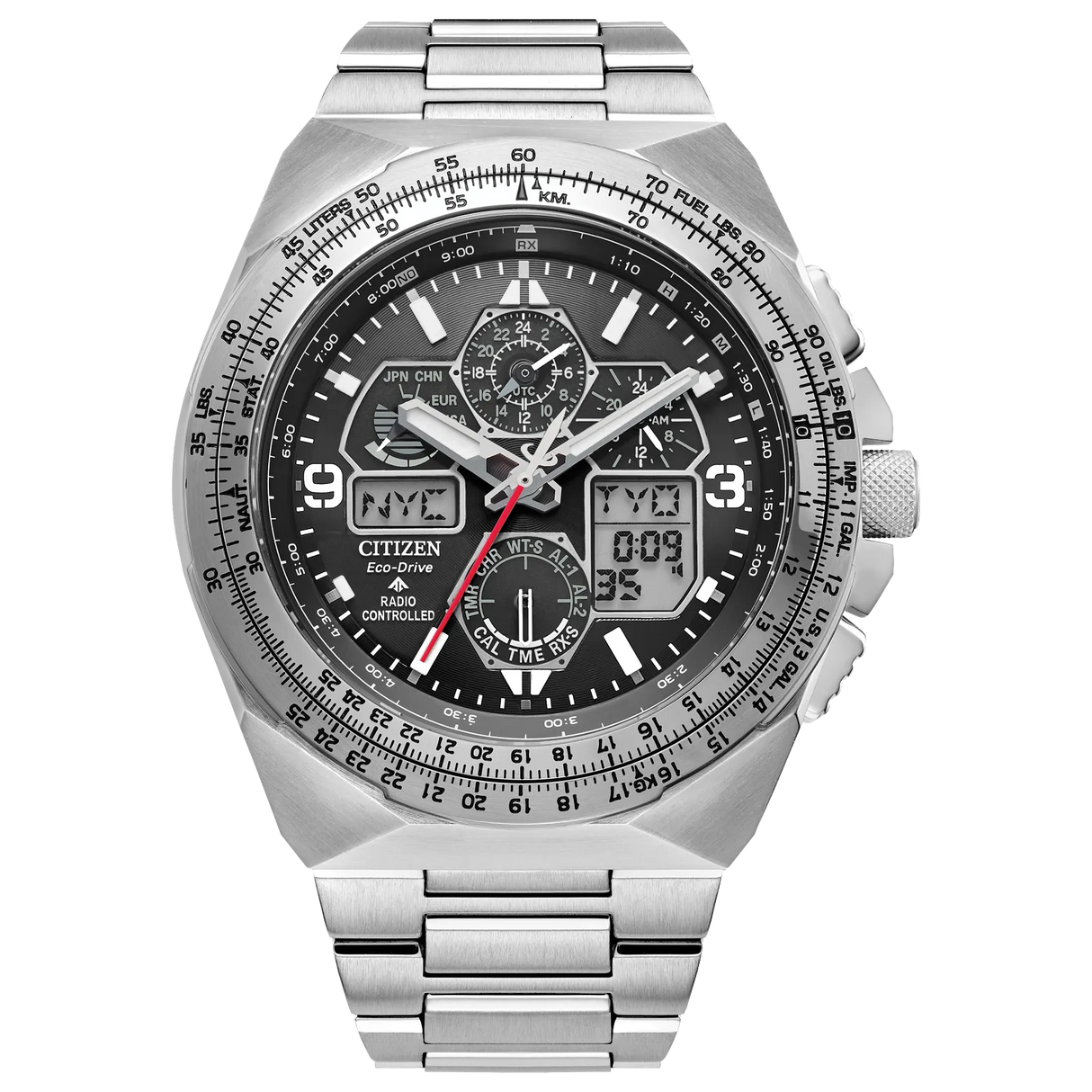 JY8120-58E Reloj Citizen Promaster Skyhawk de hombre pulsera de metal 46 mm