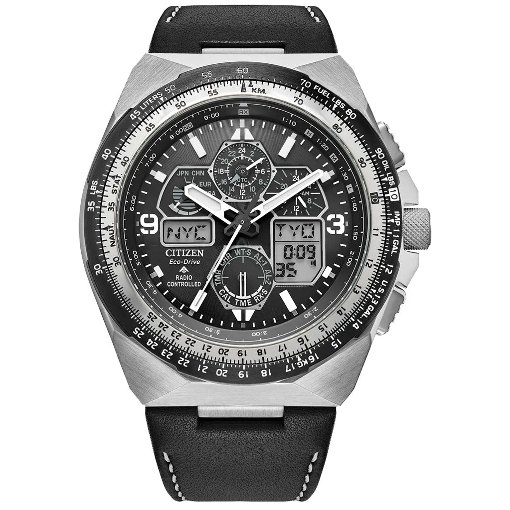 JY8149-05E Reloj Citizen Promaster Skyhawk de hombre correa de cuero