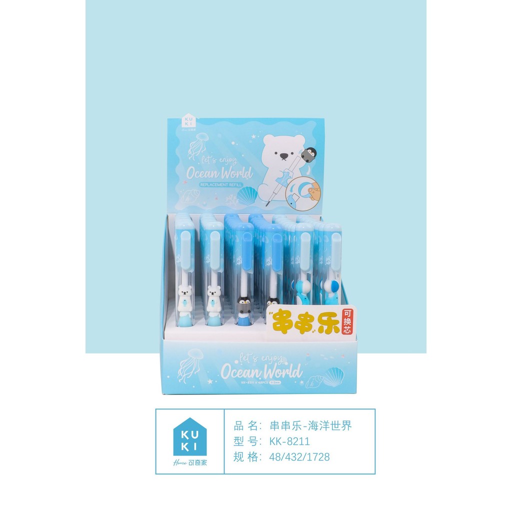 KK-8211 Lapiceros KUKI Ocean World con Diseño de Osito