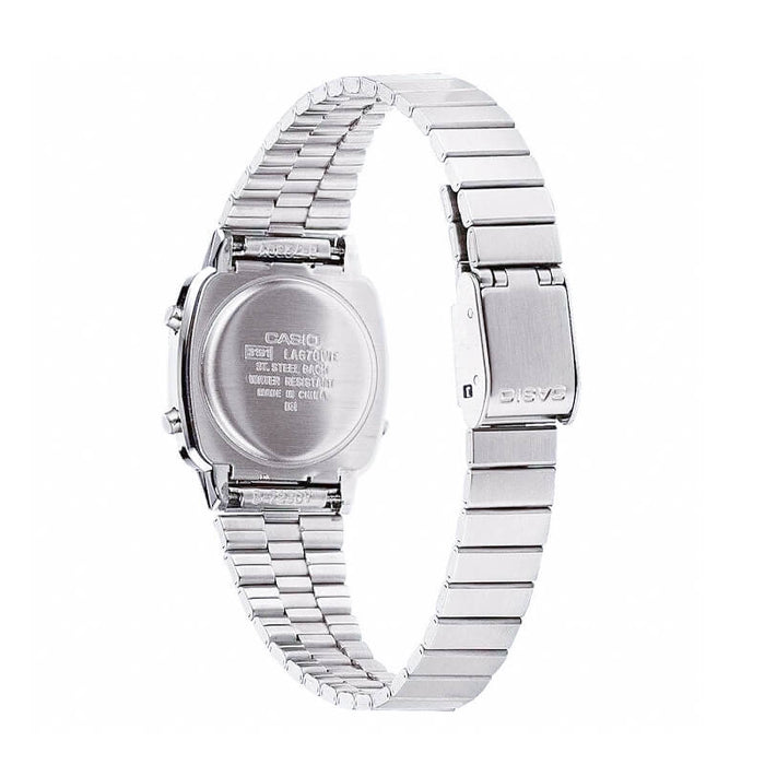 LA-670 Reloj Casio para Mujer Pulsera de Metal Digital Vintage Clásico