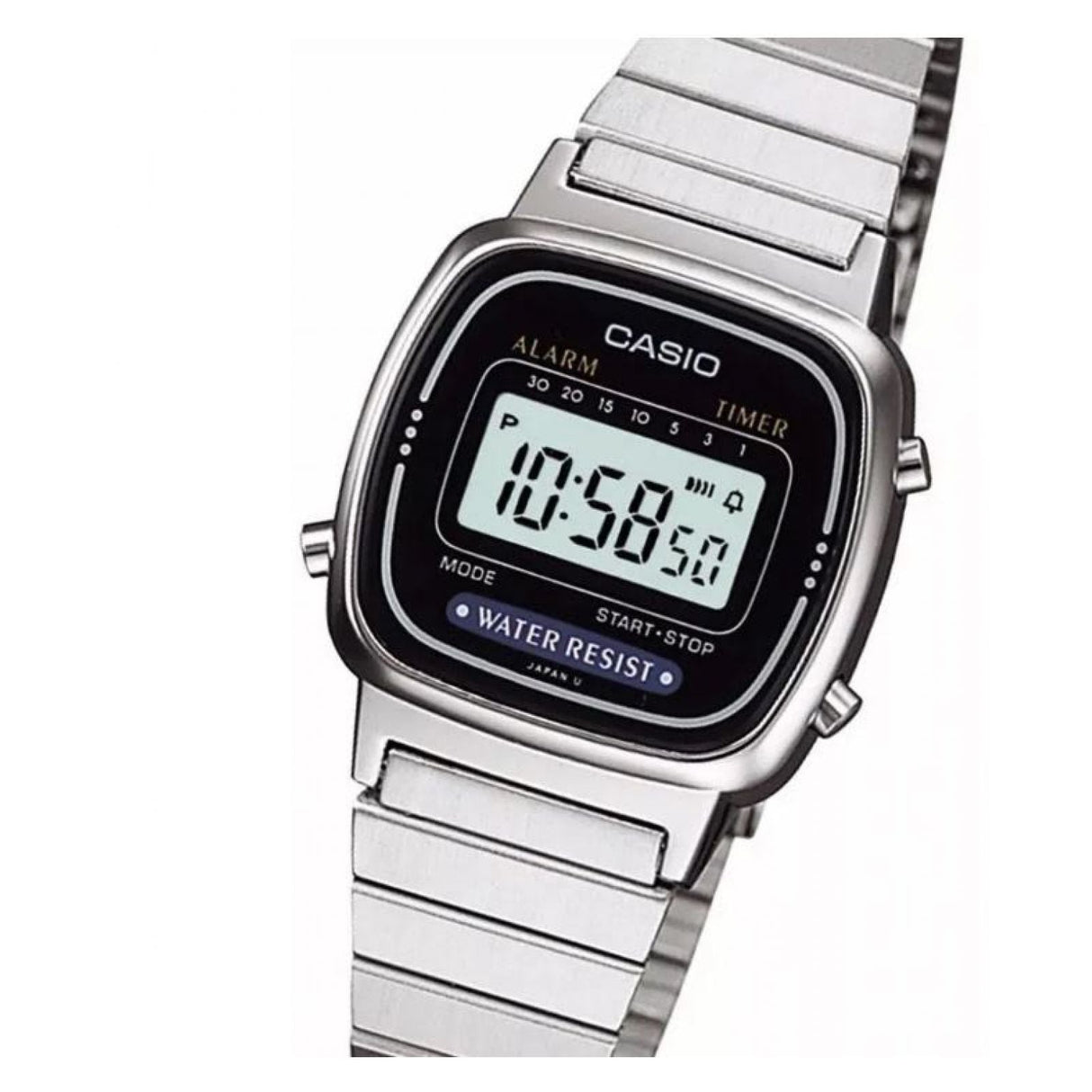 LA-670 Reloj Casio para Mujer Pulsera de Metal Digital Vintage Clásico
