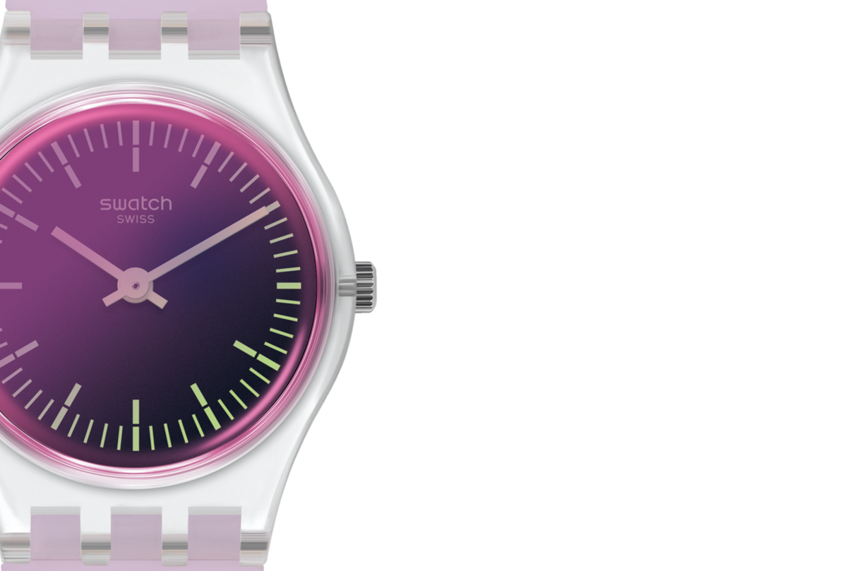 LK390 Reloj Swatch Ultraviolet de mujer pulsera de caucho