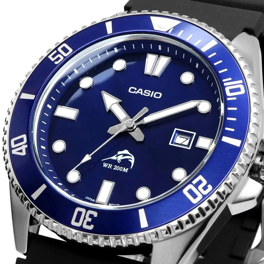 MDV-106 Reloj Casio Marlin Duro para Hombre Pulsera de Caucho Análogo