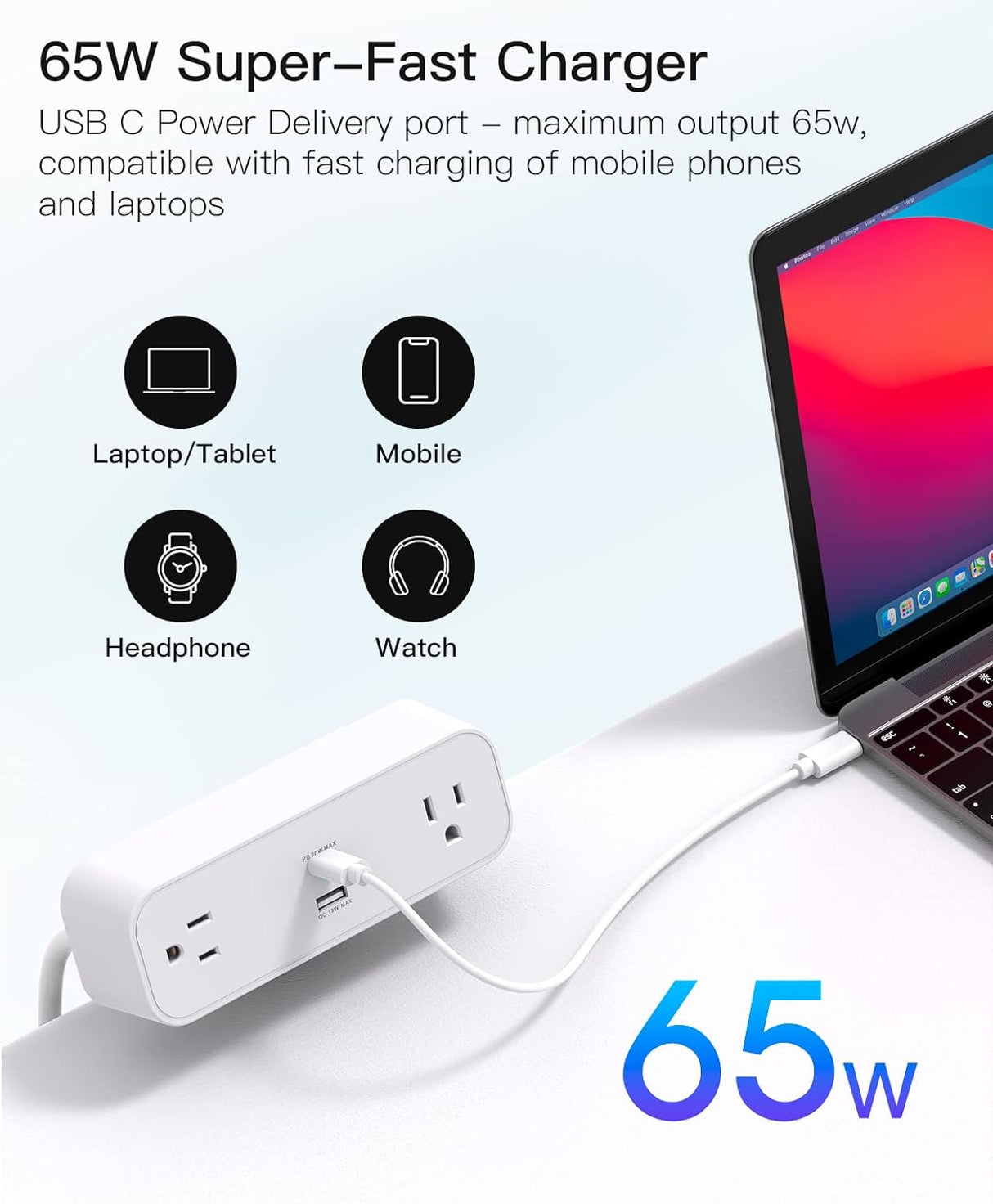 MFS2U6 Regleta de alimentación para escritorio movimiento giratorio