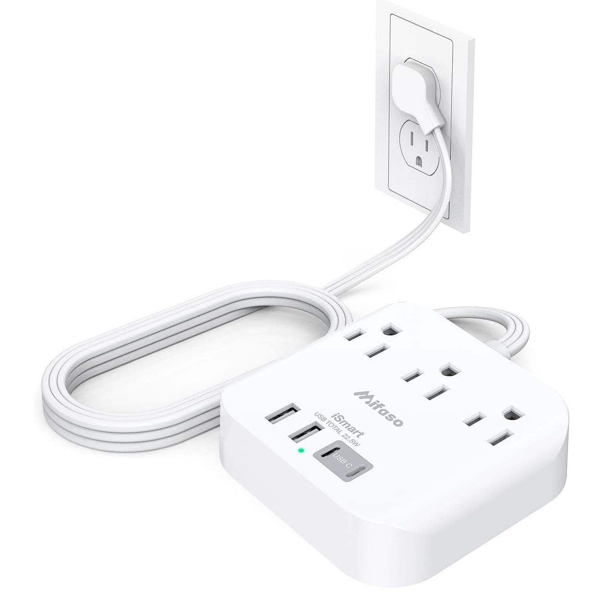 Regleta Mifaso MFS35A - 3 Conexiones, 2 USB A, 2 USB C