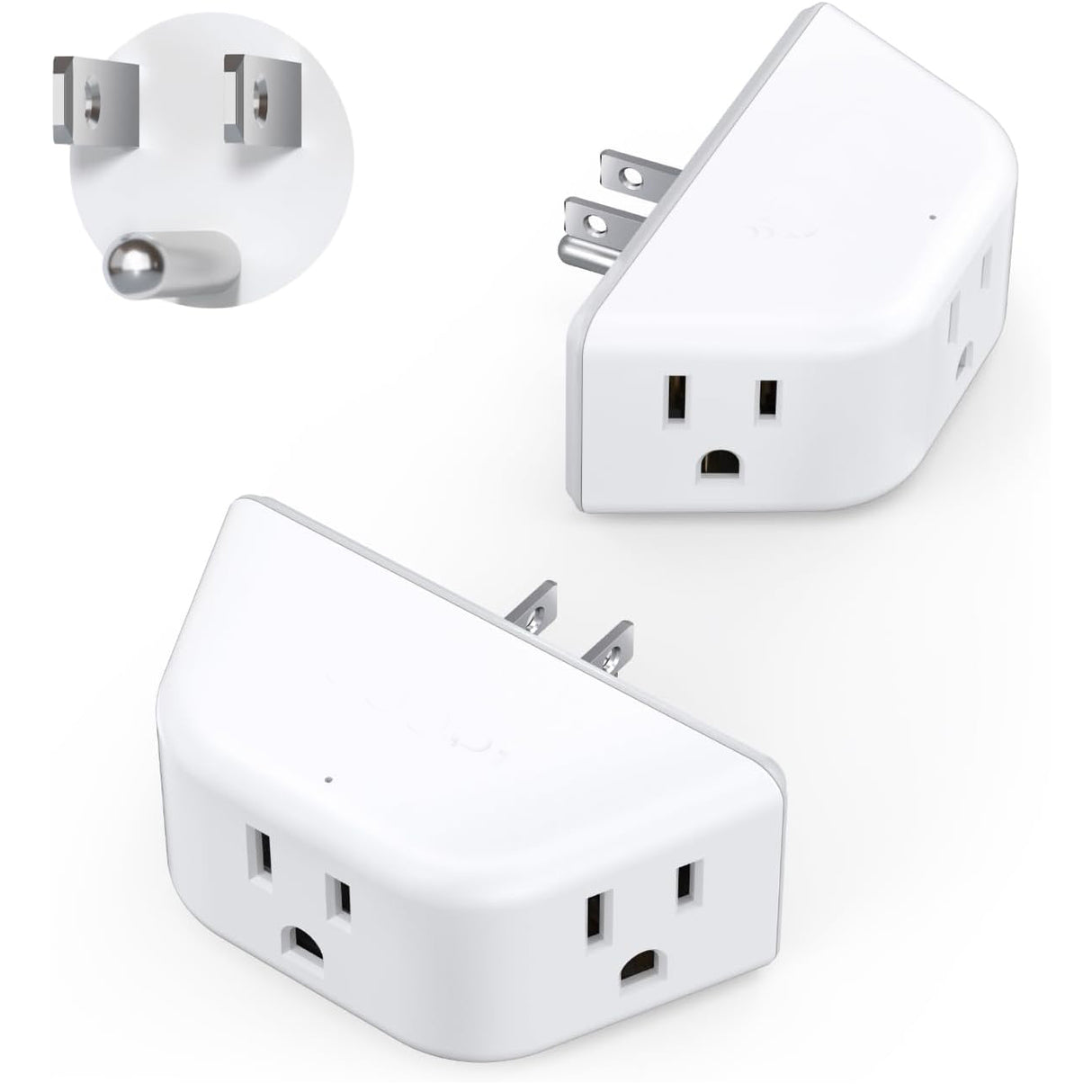 MFS3WACP Extensor de Toma de Corriente Múltiples Adaptador de Toma de Pared en Ángulo de 3 Vías