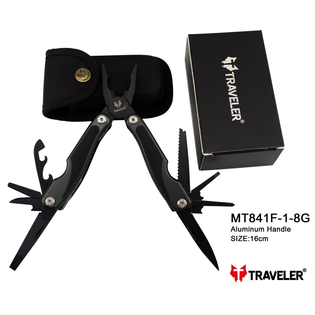 Navaja Multiuso Marca Traveler Modelo MT841FD-1-8G Agarrador de Aluminio