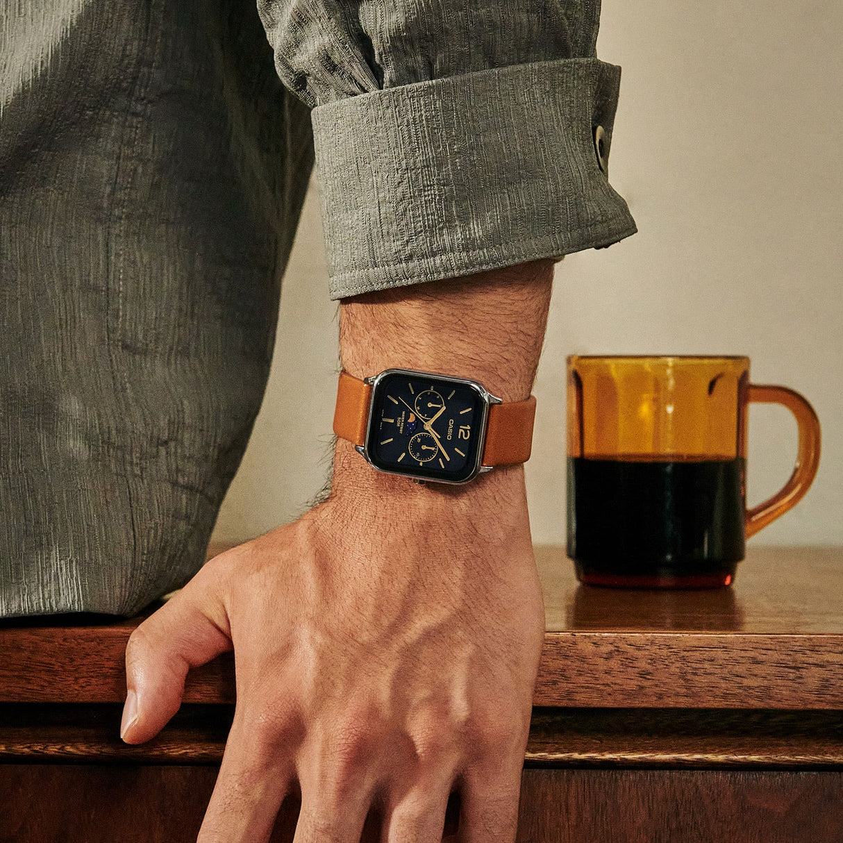 MTP-M305L Reloj Casio para hombre pulsera de cuero