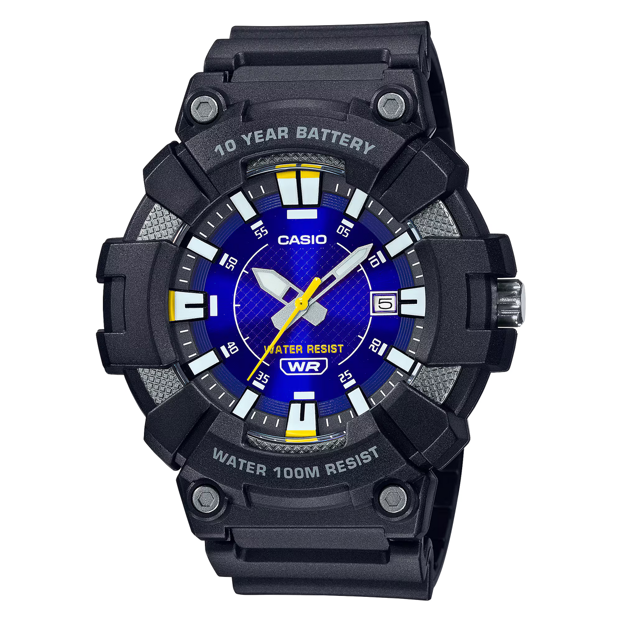MW-610 Reloj Casio para Hombre Pulsera de Caucho Doble hora 10 Años de Batería