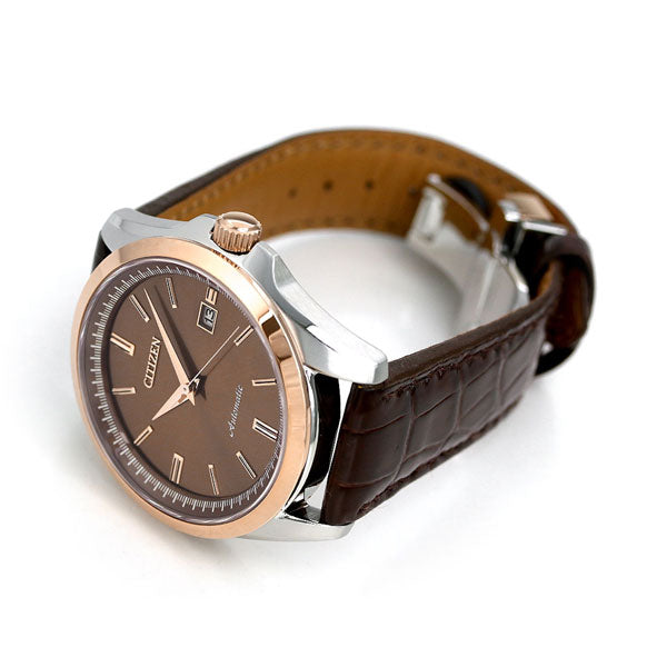 NB1045-16W Reloj Citizen Automatic de caballero pulsera de piel genuino