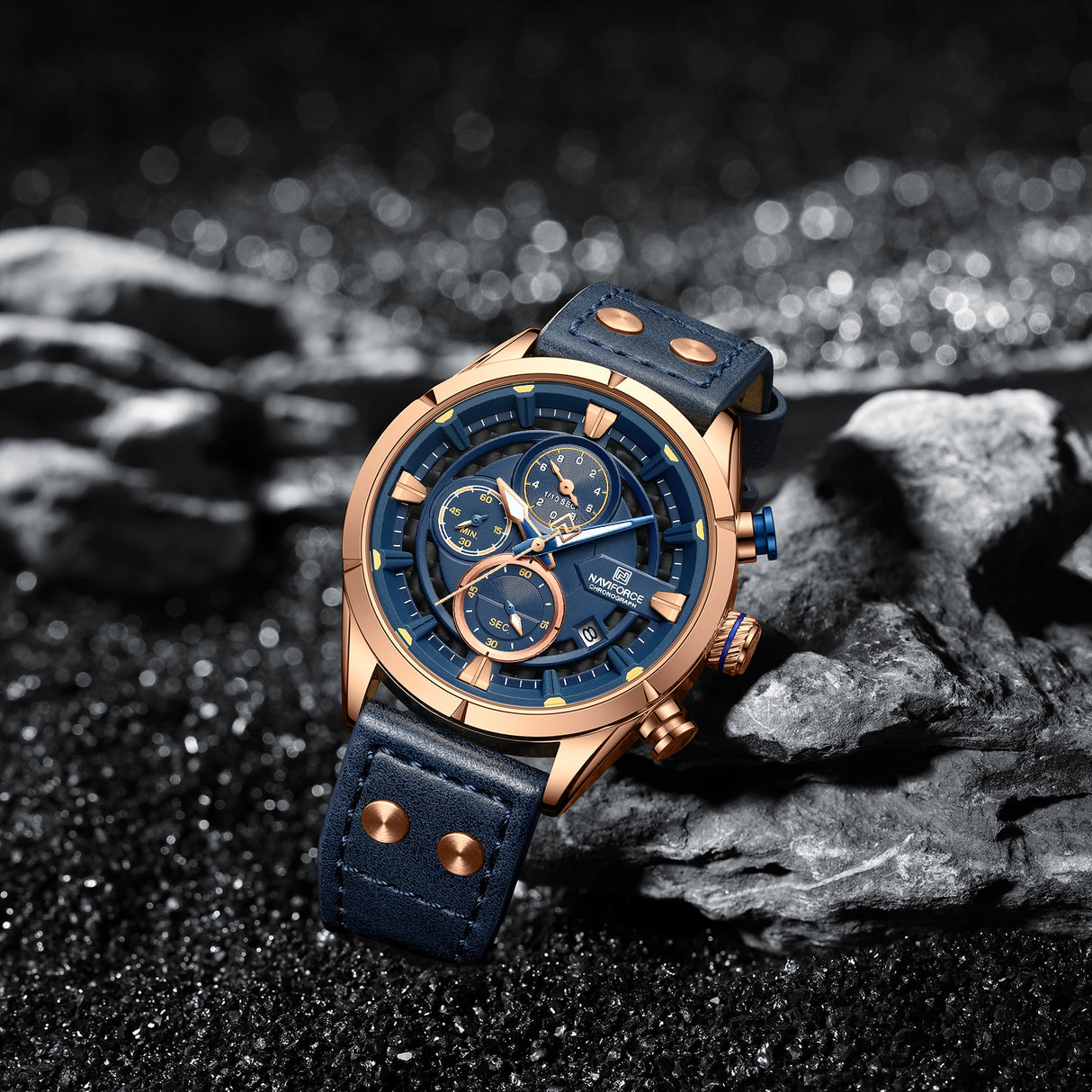 NF8045 Reloj Naviforce para hombre pulsera de cuero