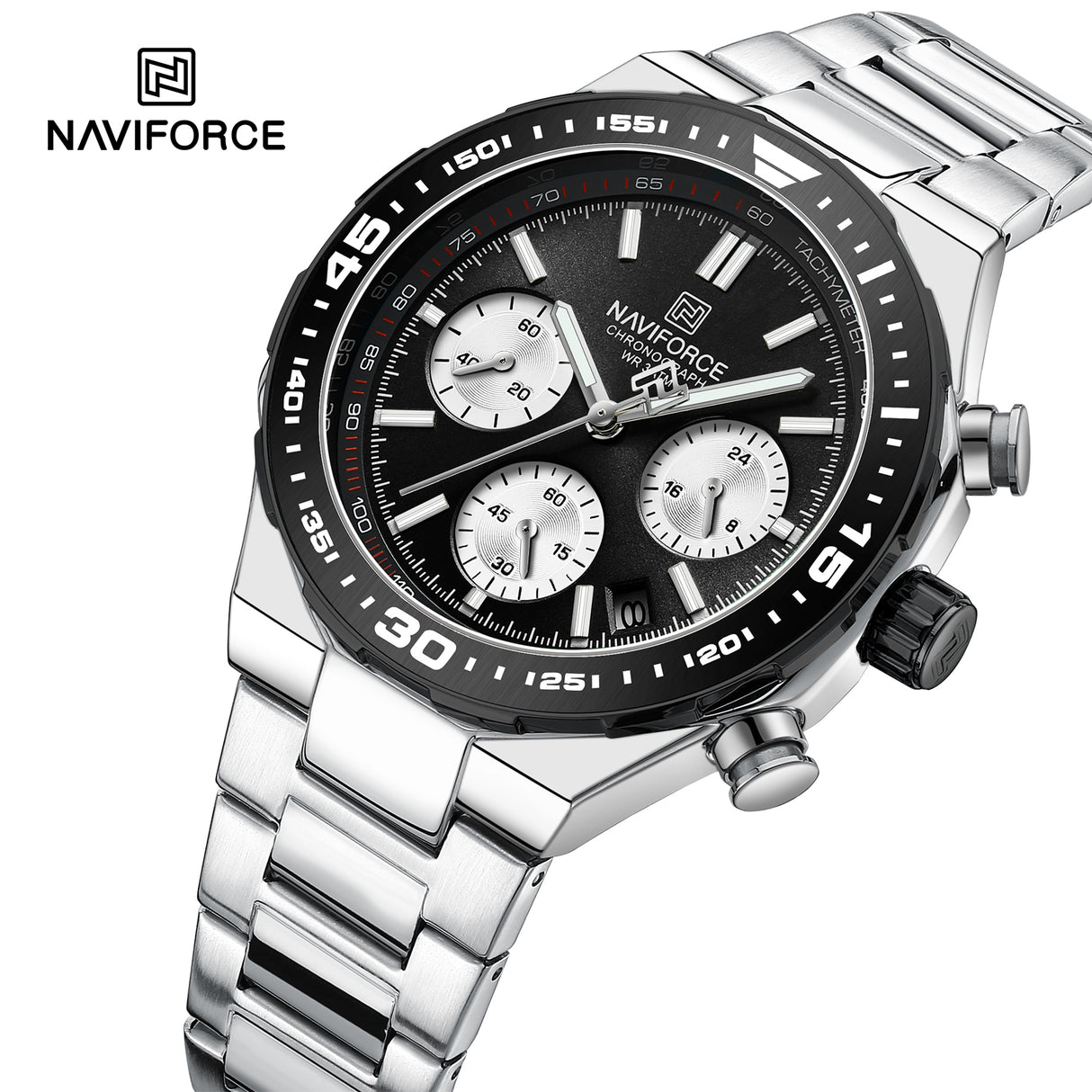 NF8049 Reloj Naviforce para hombre pulsera de acero inoxidable