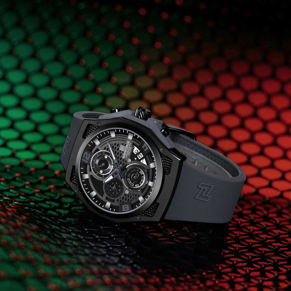 NF8051T Reloj Naviforce para hombre pulsera de caucho