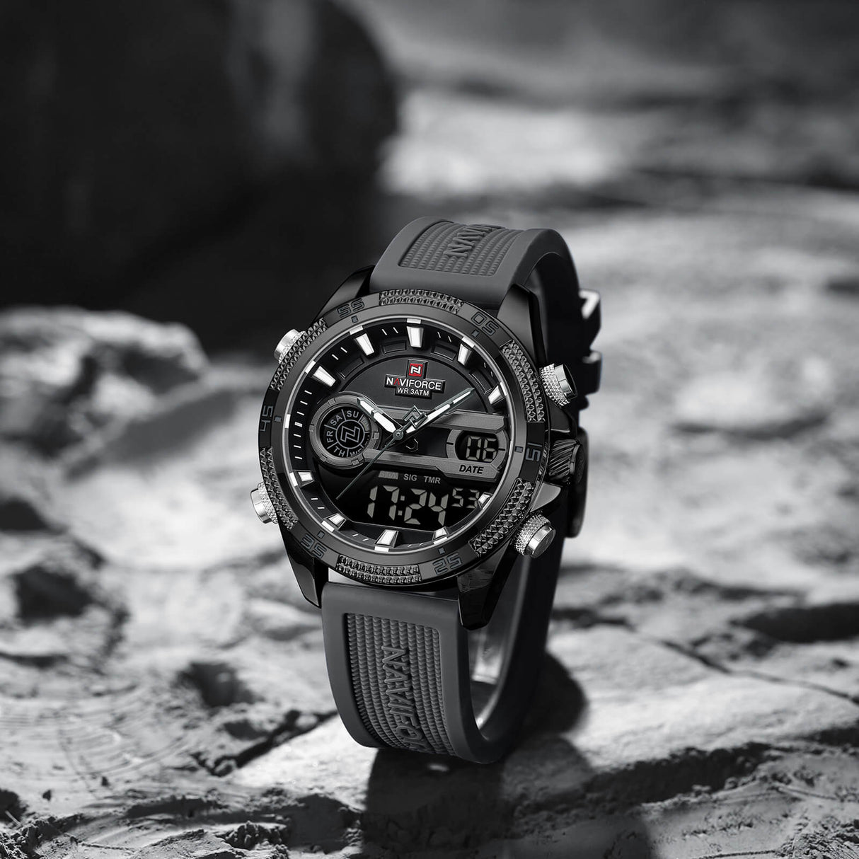 NF9223 Reloj Naviforce para hombre pulsera de caucho