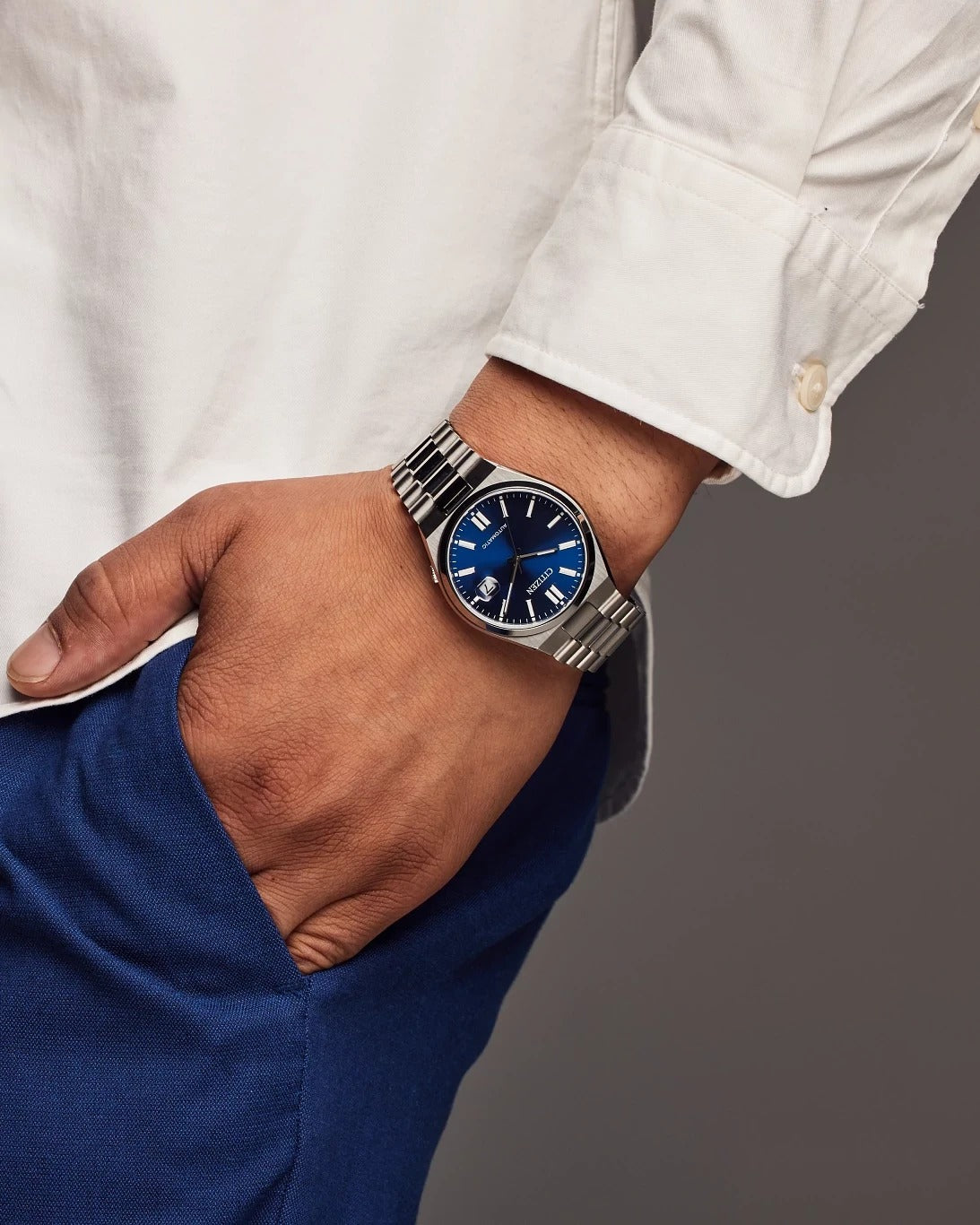 NJ0150-56L Reloj automático Citizen Tsuyosa de hombre correa de metal