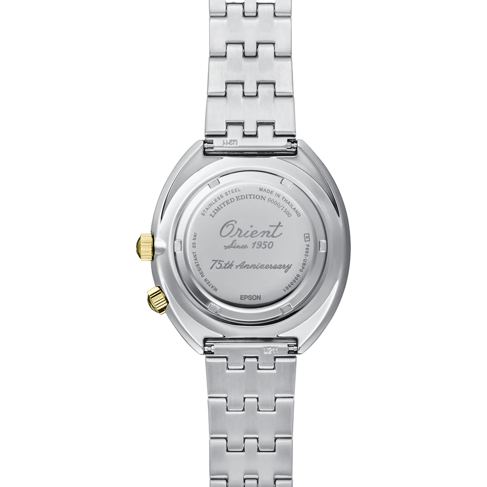 RA-AA0E08Y Reloj Orient de hombre pulsera de metal World Map 75th Aniversario