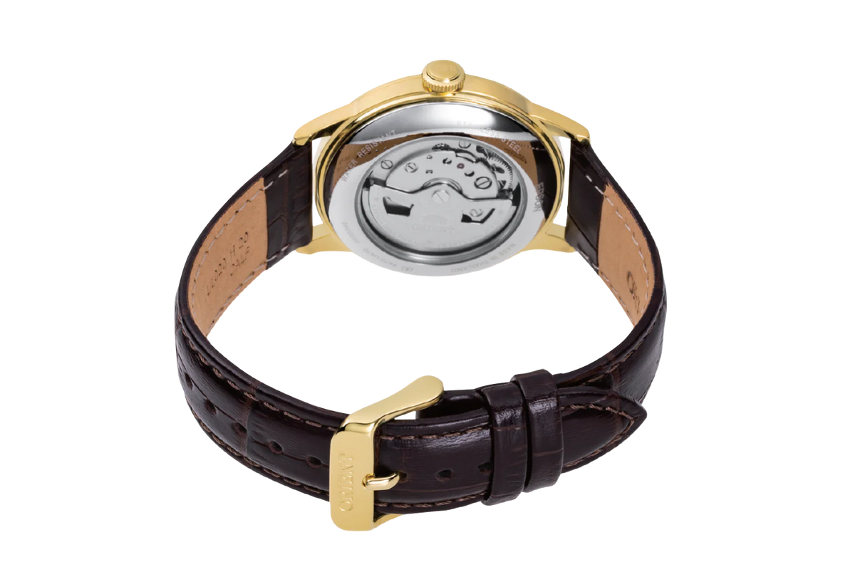 RA-AC0M01S Orient Bambino de hombre correa de piel