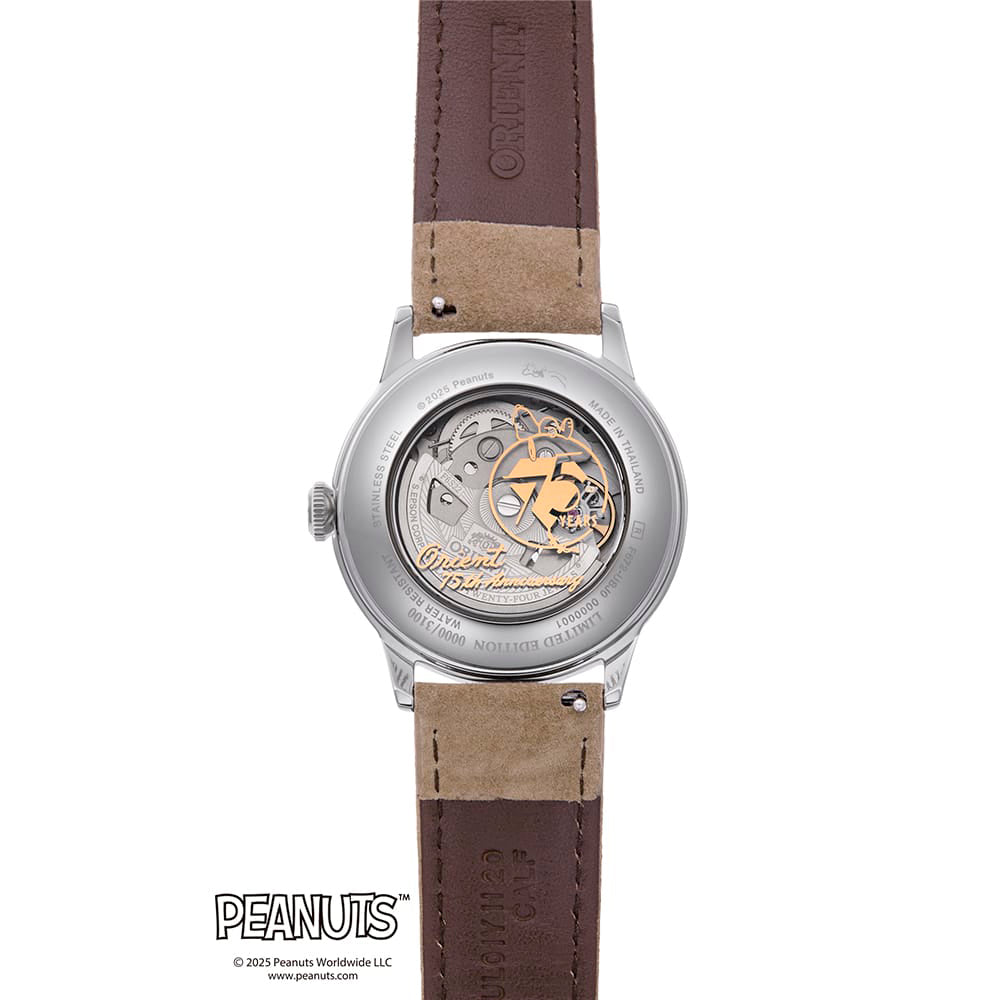 RA-AC0M17G Reloj Bambino x Snoopy de hombre correa de cuero 38 mm