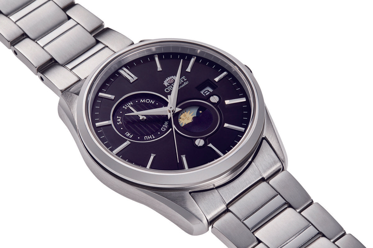 RA-AK0307B Reloj Orient sun and moon de hombre pulsera de metal