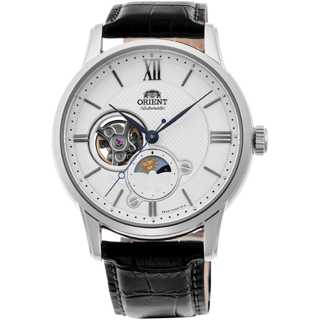 RA-AS0011S Reloj Orient Open Heart de hombre correa de piel