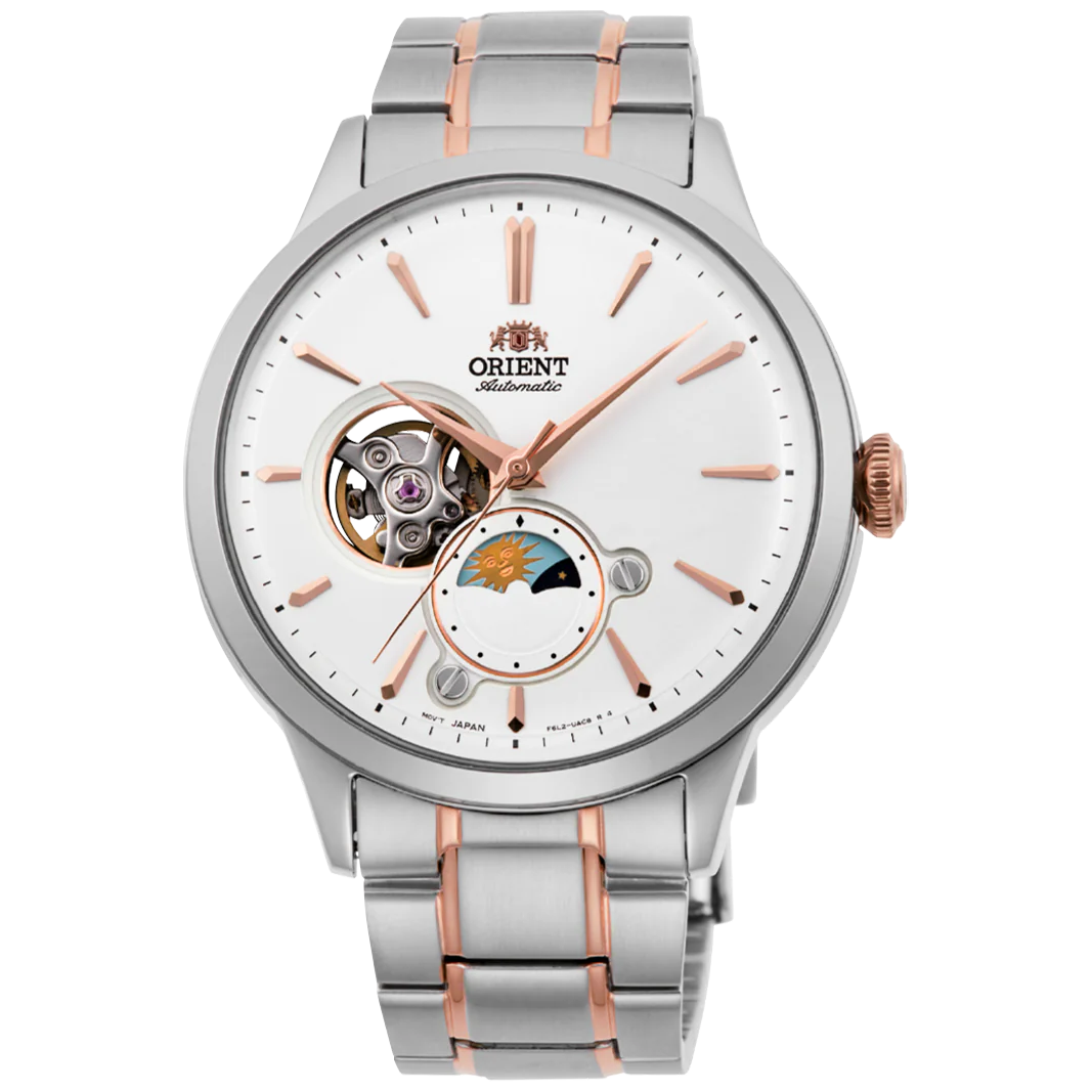 RA-AS0101S Reloj Orient Sun and Moon de hombre pulsera de metal