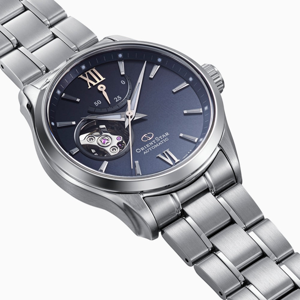 RE-AT0021L Reloj Orient Star Semi Skeleton de hombre correa de metal